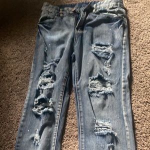 Men’s Blue Ripped Skinny Jeans